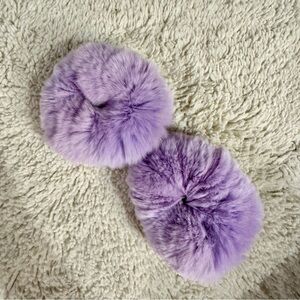 2 Fluffy Lavender Scrunchies
